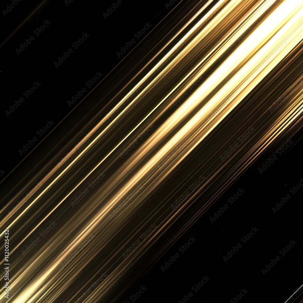 Poster abstract elegant gold glowing line with lighting effect sparkle on black background. template premiu