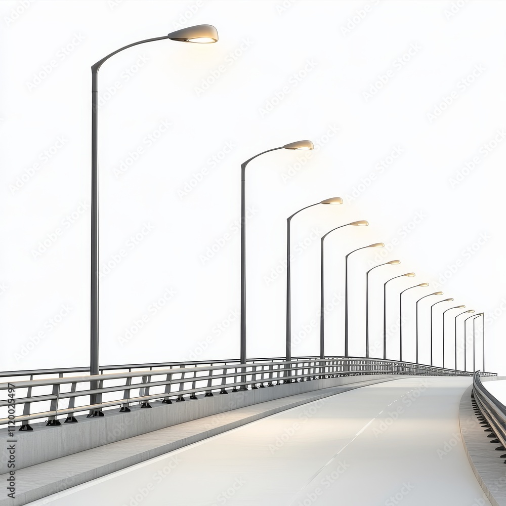 Aufkleber road bridges and light pole isolated on white background. graphic vector