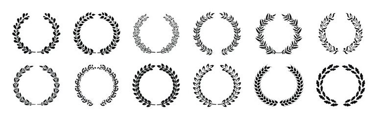 Laurel Wreaths Collection Different frame design elements Logo design Vector