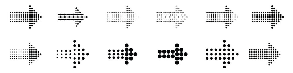 Halftone arrow sign.