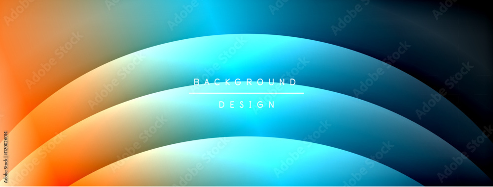 Fototapete Bright rainbow style color gradient with curve round shape line background. Vector Illustration For Wallpaper, Banner, Illustration, landing page