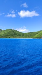 The turquoise Pacific Ocean around the paradise beaches and islands of Fiji