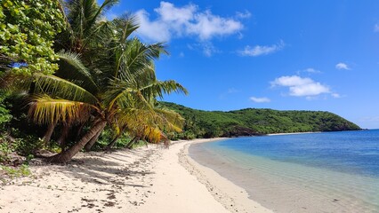 The turquoise Pacific Ocean around the paradise beaches and islands of Fiji