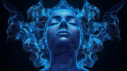 Fototapeta premium Inner Peace A Woman Embraced by Energy