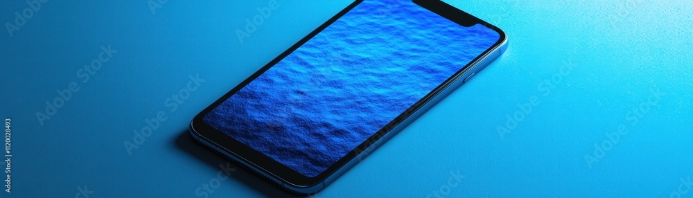 Poster ai-powered mobile experience sleek smartphone displaying curated digital content in a modern environ