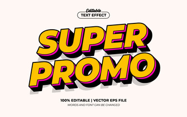 Super Promo 3d Editable Text Effect Style Premium Vector
