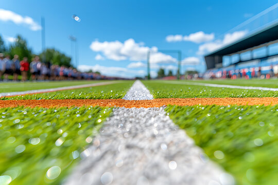 youth sports day, the field is filled with sports banners, lively tracks with onlookers, and eager young athletes preparing to shine on sports day