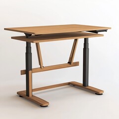 Adjustable Wooden Desk with Minimalist Design for Efficient Home Workspace