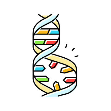mutated dna genetic engineering color icon vector. mutated dna genetic engineering sign. isolated symbol illustration