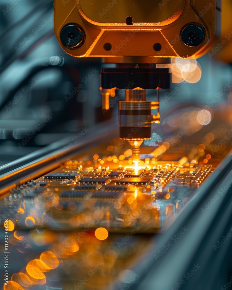 Poster automated circuit board manufacturing robotic precision in electronics production