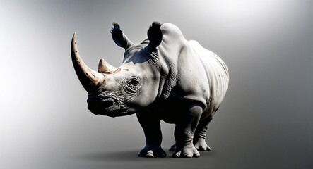 Rhinoceros on Silver background design