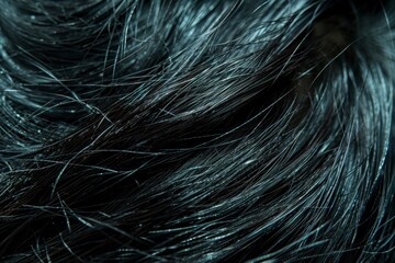 Obraz premium Close up Dark Shiny Hair Texture Beauty Glossy Strands Background