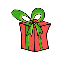 Gift box Christmas new year box desing illustration drawing