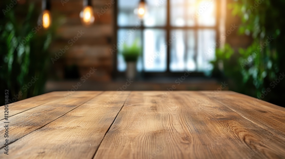 Poster an empty wooden table centered in a room, bathed in soft lighting and surrounded by subtle shadows, 