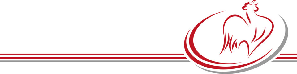 Obraz premium Hahn und Kreise in rot, Hahn, Hahn Hintergrund, Chicken, Logo