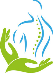 Person, Mensch und Hände, Orthopädie, Chiropraktiker, Logo, Icon
