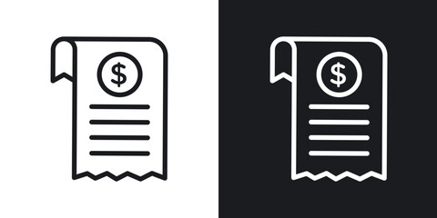 Receipt icons. vector set in black colors