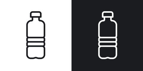 Water bottle icons. vector set in black colors