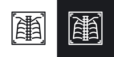 X-ray scan icons. vector set in black colors