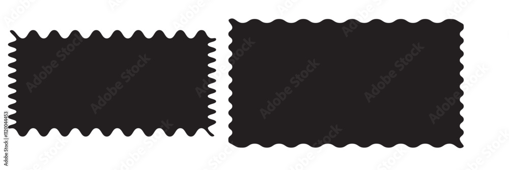 Poster set of colourfull retro frames with featuring curvy, squiggly, wavy designs. scalloped edges with a 