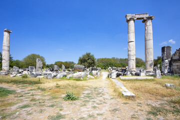 Beautiful view of the archaeological site of Aphrodisias, Turkey