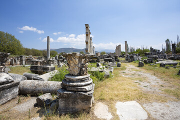 Beautiful view of the archaeological site of Aphrodisias, Turkey