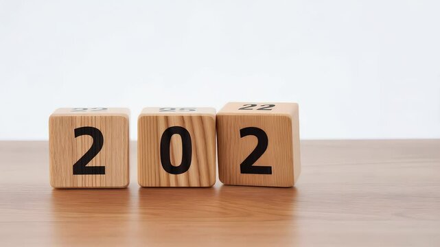 Background Reflecting celebration business countdown concept christmas 2025 creative banner Set Simple White anniversary New Copy Desk Numbers year 24 Space change Natural 25 Vibe Wooden Year&rsquo;s