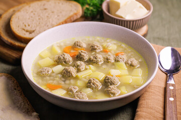 homemade meatball soup