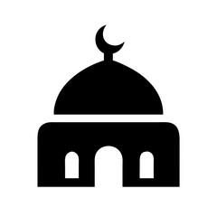 Monoline mosque icon perfect for Ramadan and Islamic projects.