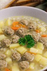 homemade meatball soup