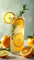 Fototapeta premium Citrus Rosemary Sparkling Detox Drink