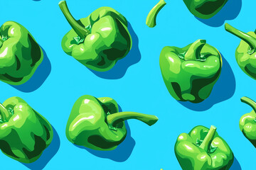 Seamless pepper pop art pattern wallpaper