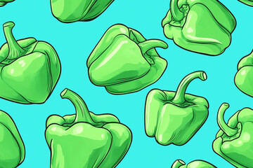 Seamless pepper pop art pattern wallpaper