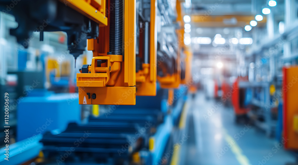 Aufkleber a close-up of an industrial robotic arm in a factory setting, showcasing advanced automation technol