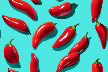 Seamless chilli pop art pattern wallpaper
