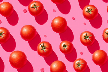 Seamless tomatoes pop art pattern wallpaper