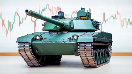 Modern Military Tank Defense Showcase Urban Environment High-Tech Warfare Military Display Close-Up View Strategic Importance