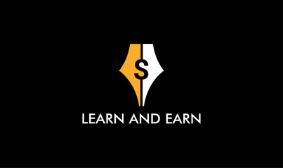 LEARN AND EARN LOGO, Education and Finance Design, Skill Development Logo, Learning and Earning Concept, Career Growth Logo, Knowledge and Wealth
