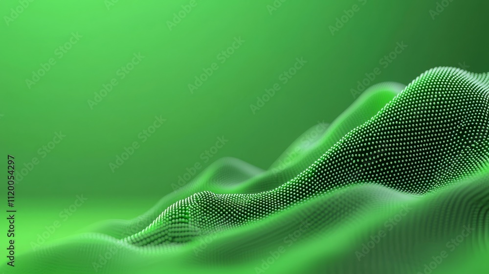 Poster a green abstract background with bokeh and glowing lights.
