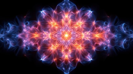 Vibrant Abstract Design with Colorful Light Trails and Intricate Patterns