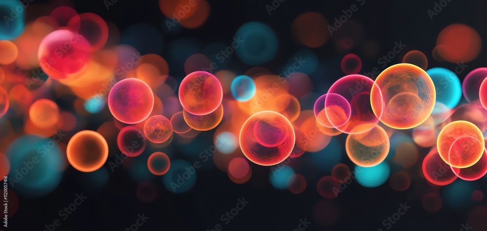Poster colorful abstract bokeh lights creating a vibrant visual experience for artistic projects.