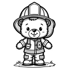  Cute Teddy Bear Firefighter In Uniform