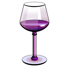 A glass of wine color illustration	