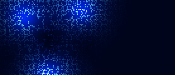 Obraz premium Digital blue dots in dark background