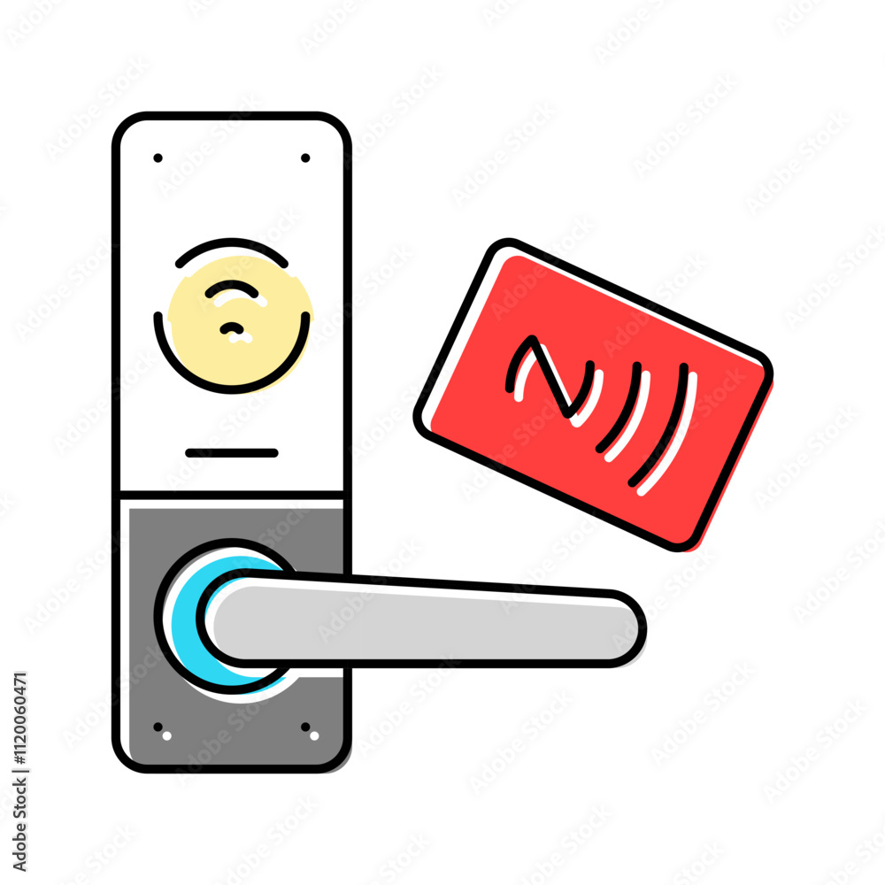 Aufkleber wireless data transfer nfc technology color icon vector. wireless data transfer nfc technology sign.