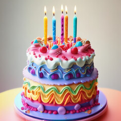 birthday cake with candles