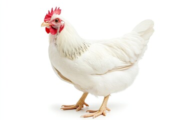 Fototapeta premium High Detail Image of White Chicken Isolated on White Background,Animal