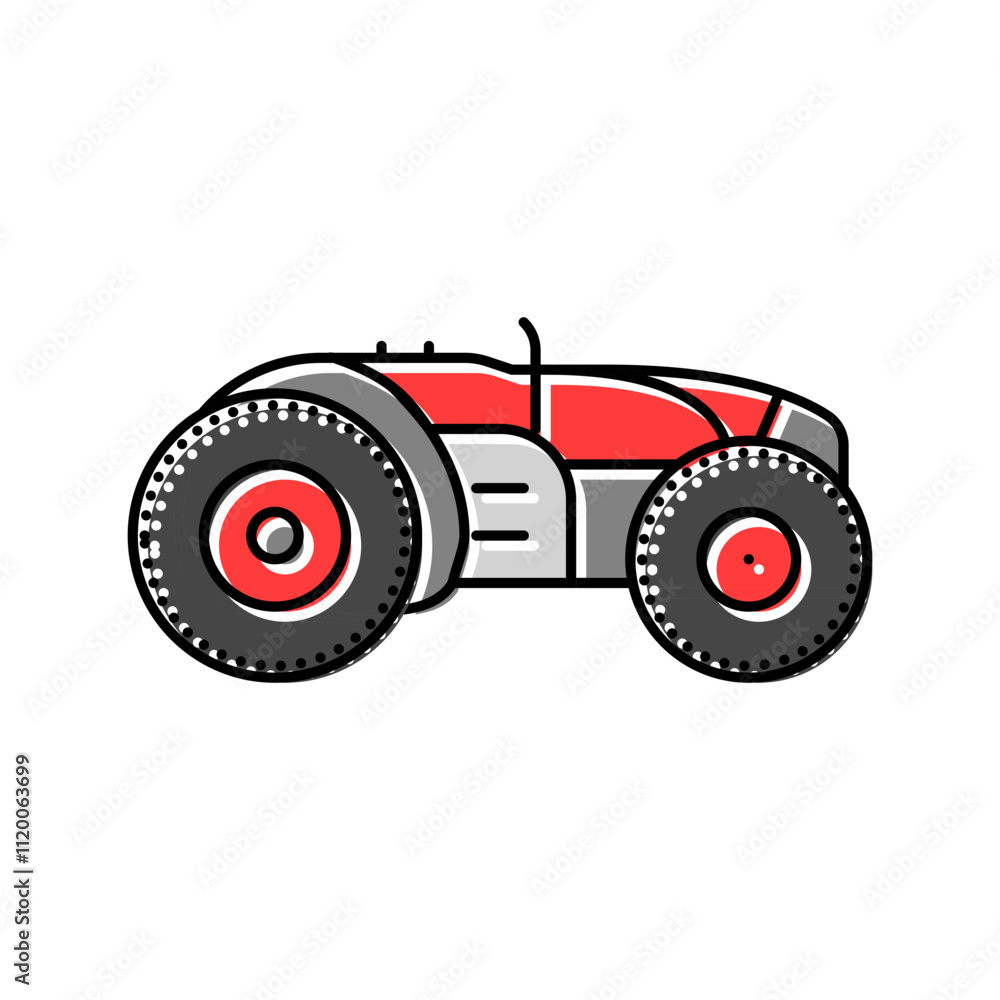 Poster autonomous tractor robot harvests color icon vector. autonomous tractor robot harvests sign. isolate