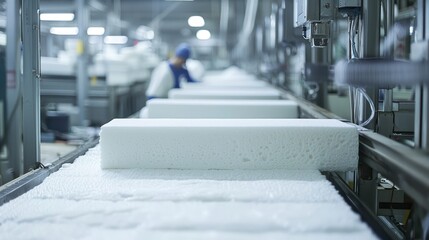 Factory manufacturing Styrofoam showcasing the industrial process of creating versatile insulating sheets.