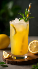 Fototapeta premium Refreshing Guava Lemonade with Fresh Herbs